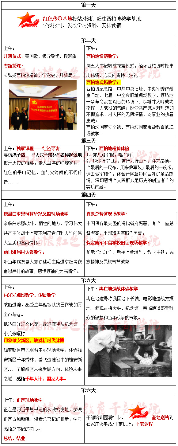 弘扬西柏坡精神，学党史、开新局6天方案